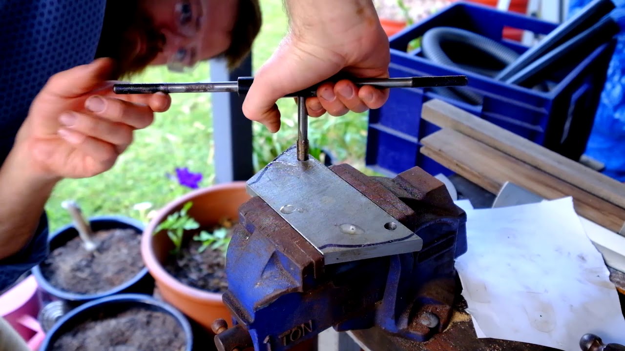 Shed build with concrete block 5 - some metalworking - YouTube