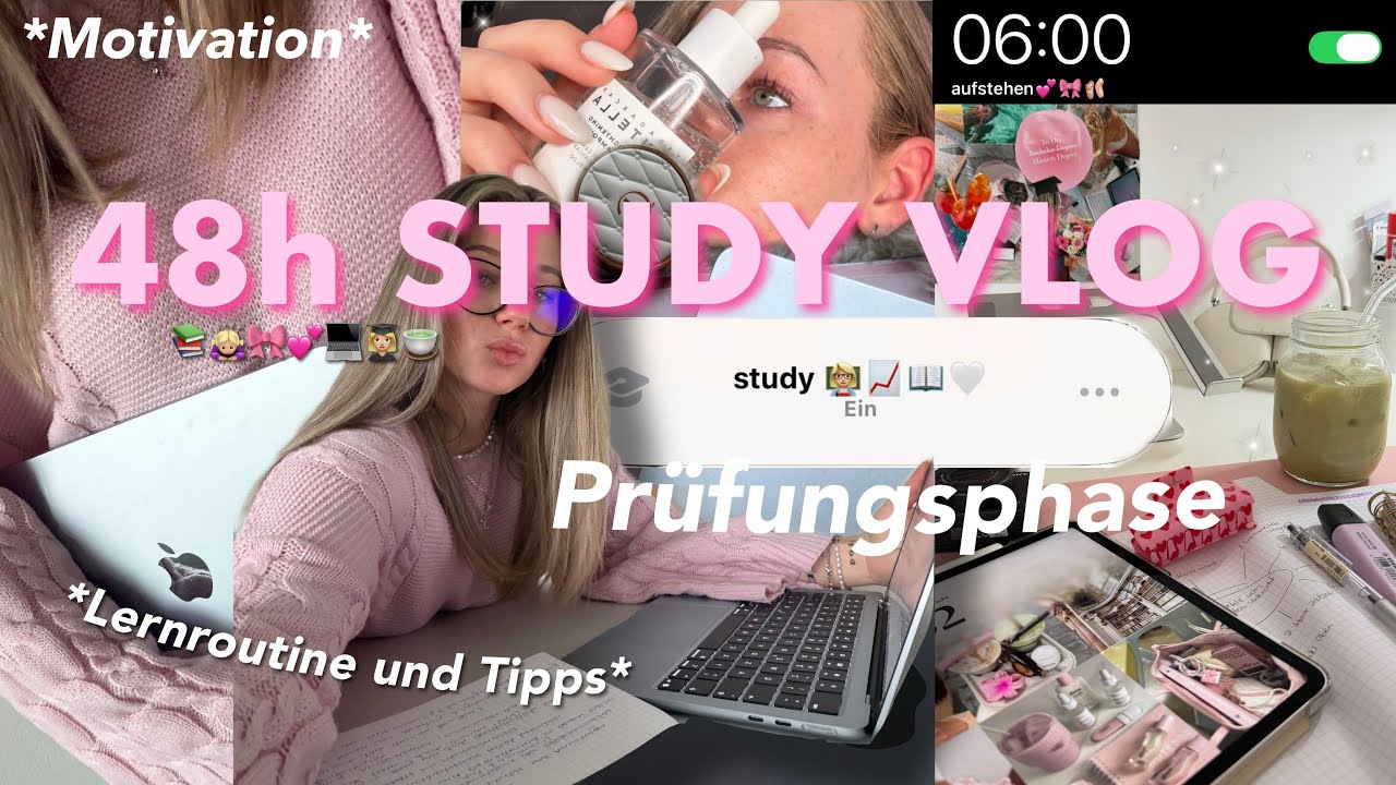 48h Study Vlog in der Prüfungsphase 🎀💻🍵 Lernroutine, gute Noten & Motivation
