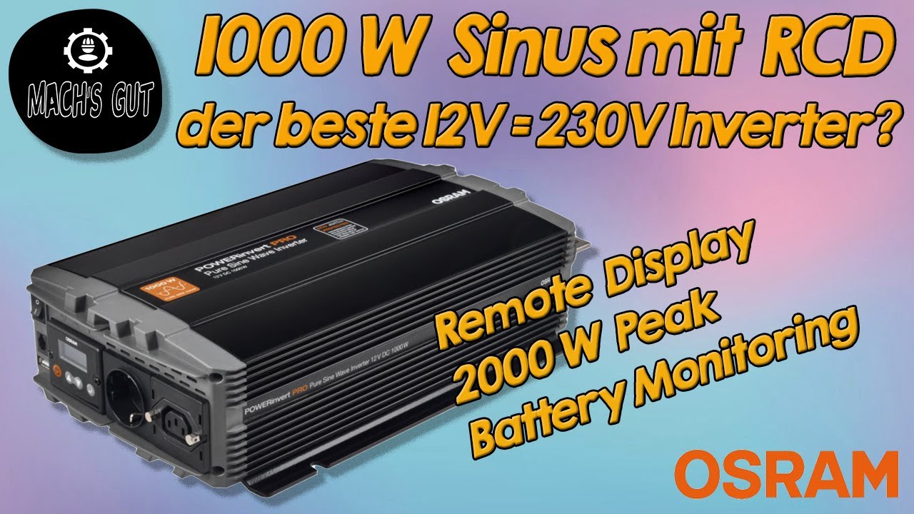 Osram 12V - 230V Wechselrichter mit RCD - Der beste 230V Inverter? 