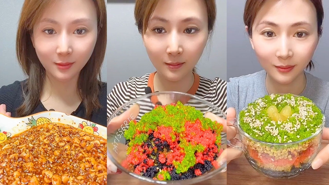 Spicy Chili Seafood Bowl with Colorful Fish Roe Mukbang