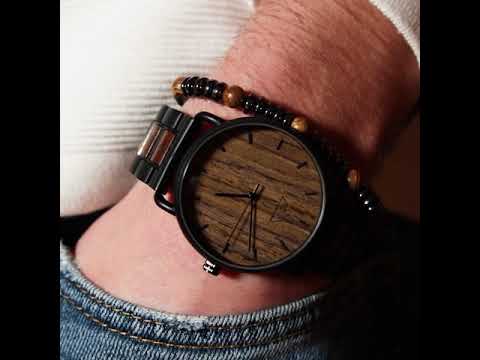 Vidéo : Montre en Bois Cadran Noir Mat - Targone Dark