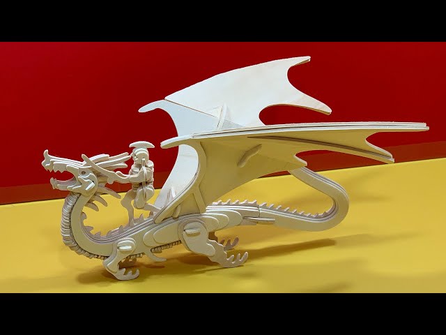 DIY Craft Instruction 3D Woodcraft Construction Kit FLYING DRAGON