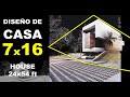 Como construir mi CASA MINIMALISTA MODERNA DE 7x16 PLANTA LIBRE ACCESO ELEVADO small modern house