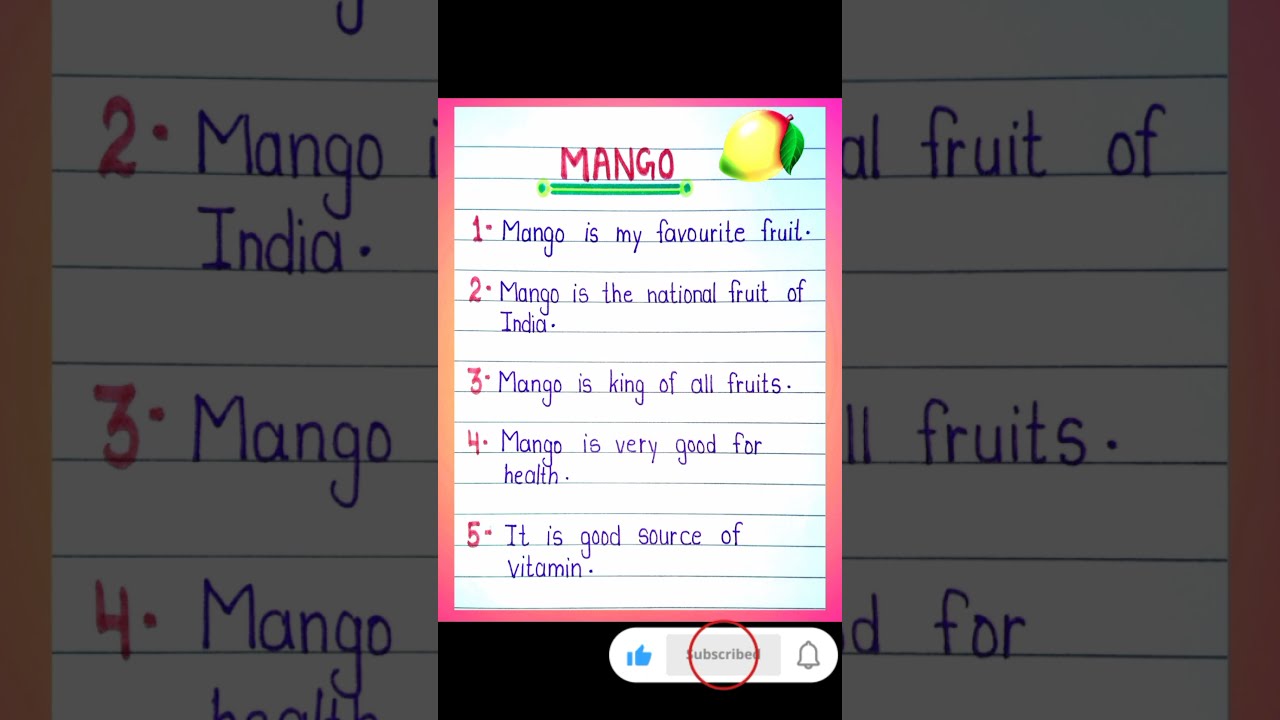 5 Lines On Mango Essay Viral Trending