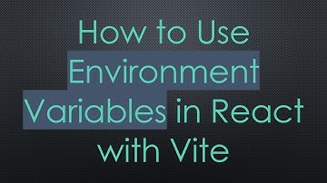 How to Use Environment Variables in React with Vite