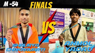  M -54 Anmol Yadav Shaurya Chakravarti India Taekwondo Senior National Fight 