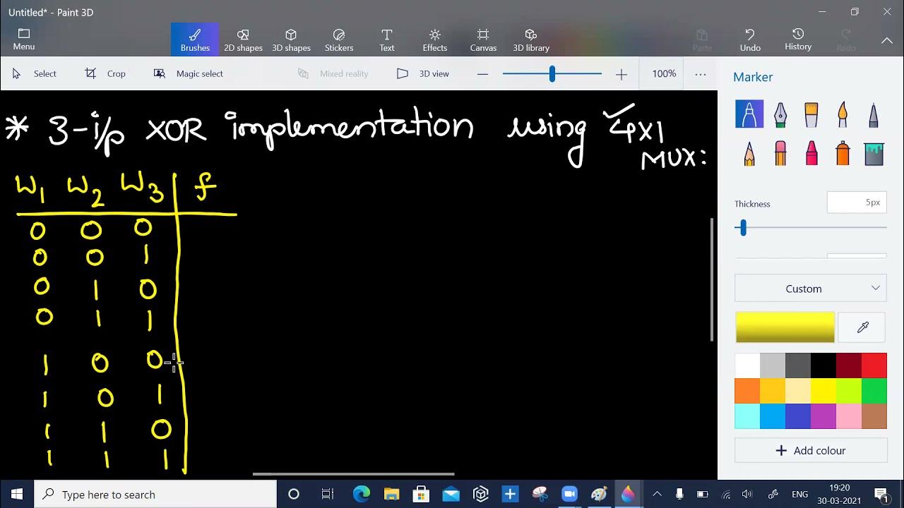 Multiplexer part 5 of 7 Implementation of 3i/pt XOR using a single