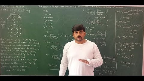 Lec 9 - Problems on design of belleville spring and torsion spring  - Mod 2 - DME_2 by GURUDATT.H.M.