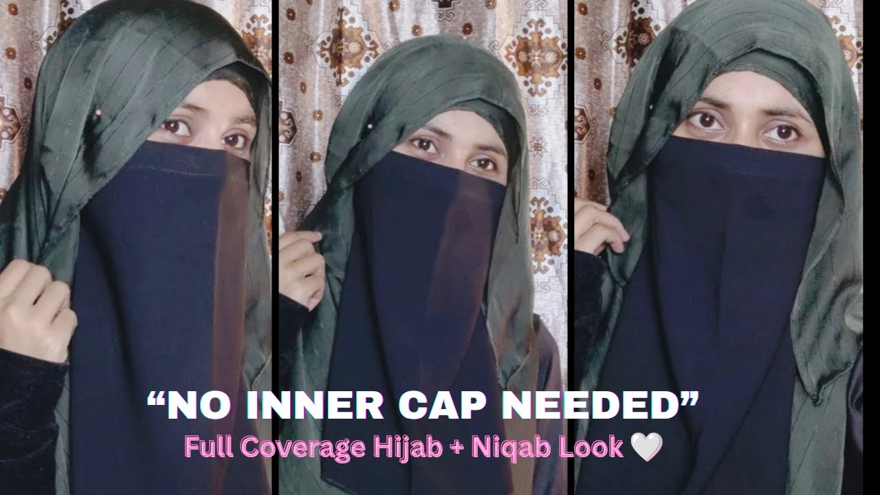 No Inner Cap? No Problem! Easy Full Coverage Hijab+Niqab Look 🤍||Easy Hijab style Without Innercap💫