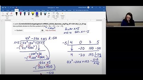 5.4 Polynomial Division