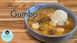 Cajun Shrimp & Andouille Sausage Gumbo in just 1 hour! Easy 1 pot, step-by-step recipe