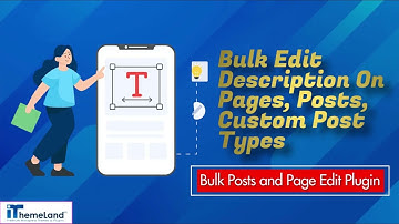 Bulk Edit Description On Pages, Posts, Custom Post Types