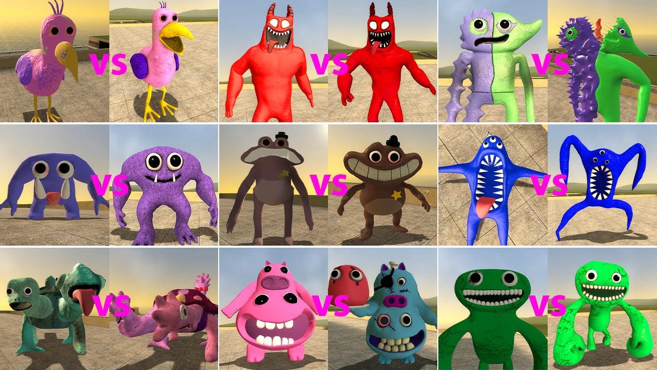 All Garten of Banban Jumpscares vs Normal Family in Garry's Mod – Comparison!