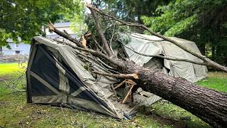 A HUGE TREE FELL ON MY INFLATABLE TENT AND LEFT NO DAMAGE! Amazing Coody Hub Pro from RBM Outdoors