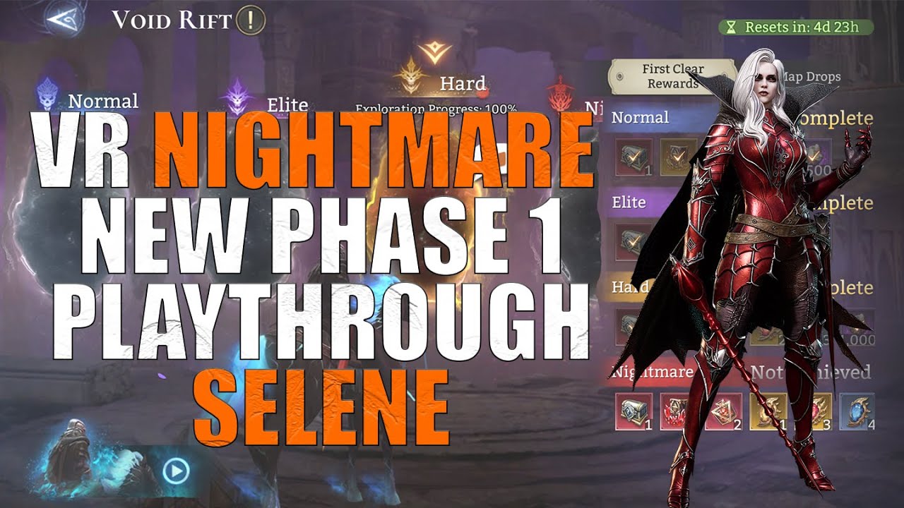 VOID RIFT NIGHTMARE SELENE FULL RUN (NEW) [Watcher Of Realms] - YouTube