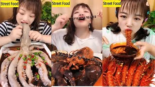 Chinese people eating - Street food - &quot;eat giant live shrimp&quot; #12