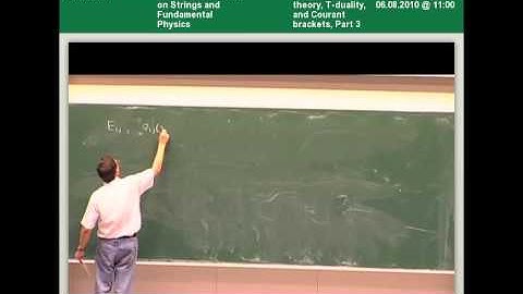 Barton Zwiebach - Doubled field theory, T duality, and Courant brackets, Part 3