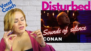 Disturbed - Live! SOUNDS OF SILENCE CONAN on TBS- VOCAL COACH REACTION!