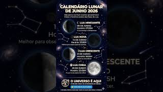 Fases da Lua em Junho 2026: Calendário Completo! 🌕✨ #astronomia #eclipsessolares #lua #universo
