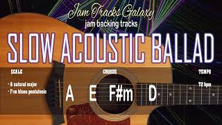 SLOW ACOUSTIC BALLAD Backing Track in A (72 bpm)