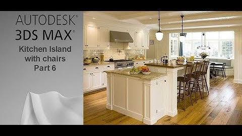 3ds max tutorial,  Kitchen Island with chairs - Part 6