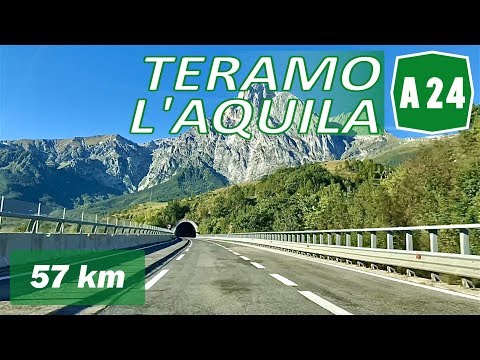 A24 | Driving in ITALY | ABRUZZO Highway | TERAMO to L'AQUILA
