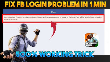 😥Bgmi Login Problem | App Not Active This App Is Not Accessible Right Now | Bgmi FB Login Problem