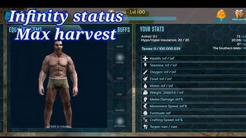 infinity stats and max Harvest || req by yuyut || sav data ark mobile