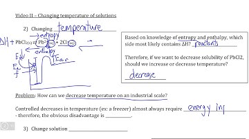 Dynamic Equilibrium VIII, Video II - Changing Temperature of Solutions