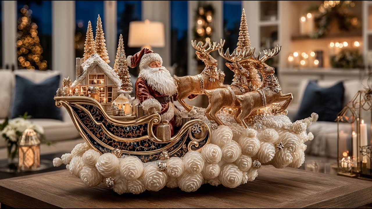 Самые красивые и роскошные рождественские украшения | Элегантные центральные композиции, прихожая...