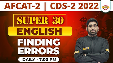 CDS English Classes | AFCAT English Mock Test | Finding Errors In English by Nitin Sir