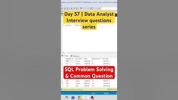 Day - 57 | Data Analyst Interview: SQL Problem Solving & Common Questions #azure  #sqltips #coding