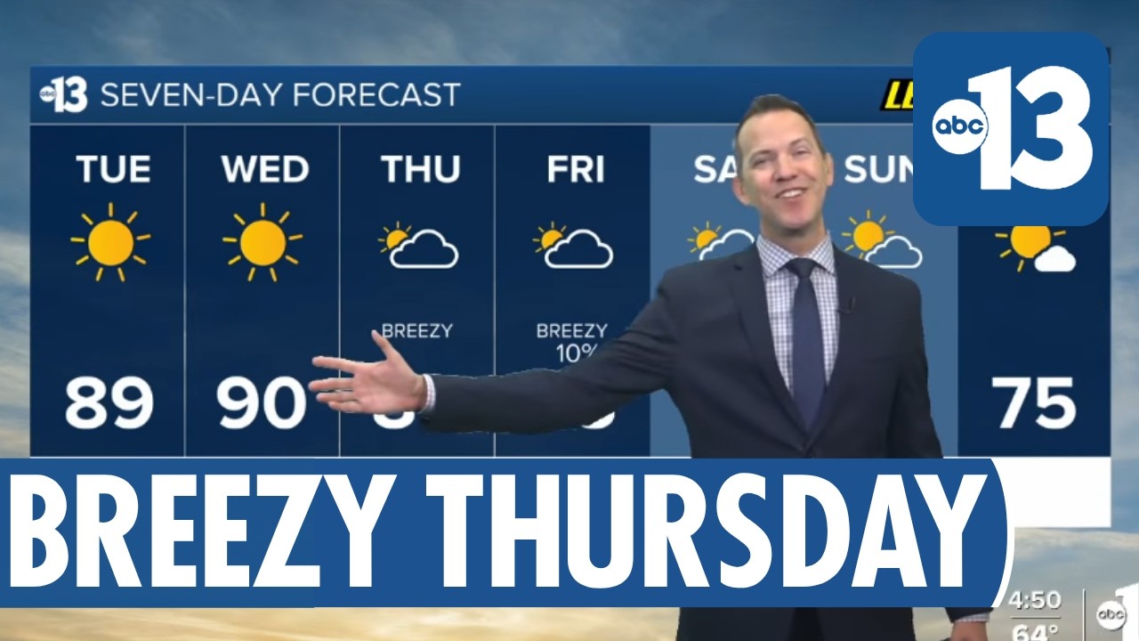 Sunny and Warm Today, Breezes Start Thursday, 70s This Weekend - YouTube