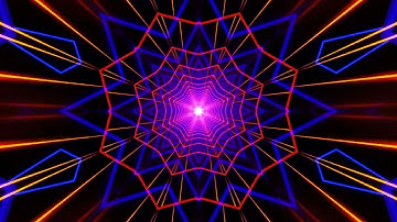 4K VJ Loops. travel in abstract sci Fi Neon Tunnel