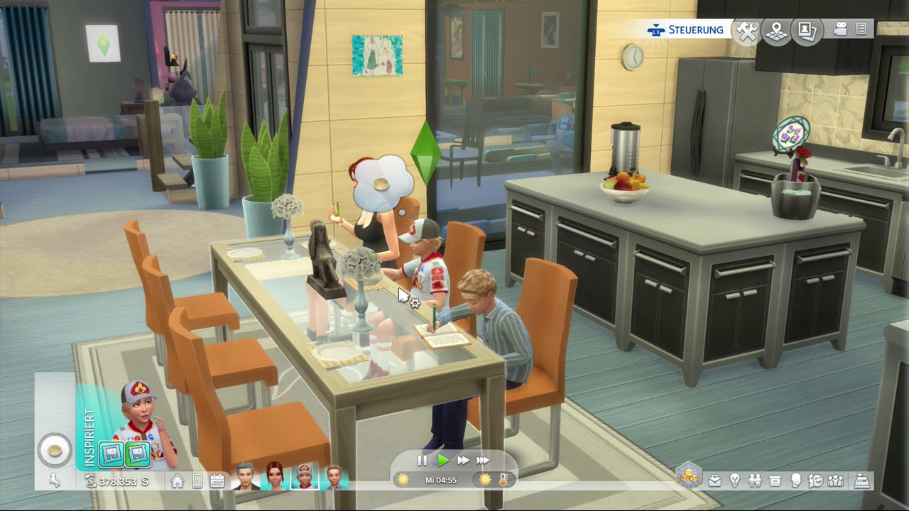 Sims 4 Jahreszeiten Ben wird mit der Schnitterblume vorm Sensenmann