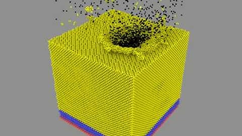 Ar1000 22eV per atom cluster impact on Si(100)