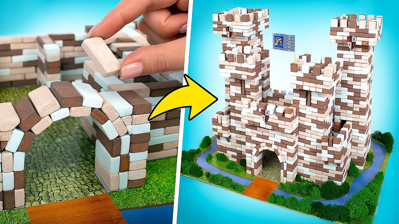 Goki 58984 - Mattoncini Da Costruzione In Legno Per Castelli, 60 Pezzi, Colorati, Gioco Educativo Per Bambini