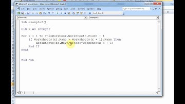 VBA Ex2 - Sorting worksheets alphabetically