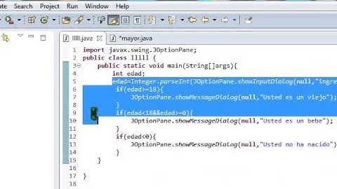 como compilar en eclipse ejemplo mayor de edad