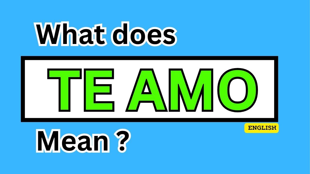 Te amo meaning te amo in english te amo mean YouTube