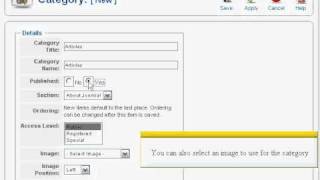 Joomla 1.5 Tutorial - How to add a new category