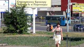 Tram going near Tandem, Kazan and a girl (: