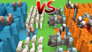 : Lava Castle Villager vs Water Castle Pillager - Minecraft Battle