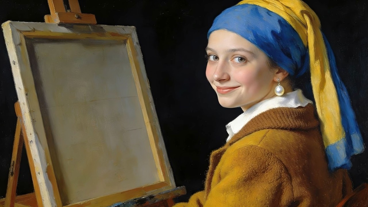 Девушка с жемчужной серёжкой | Поэзия Ирины Ром (2024) | Музыка + Video Art по картине Яна Вермеера