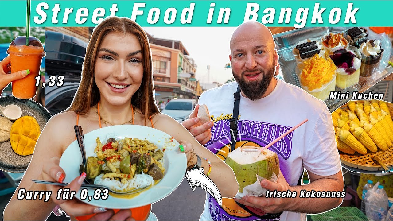 Wir testen STREET FOOD in Thailand/ Bangkok 😱 Insekten, 80 Cent Curry, Zug im Markt