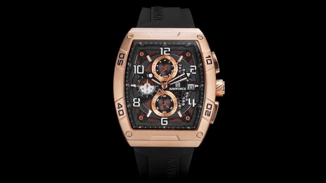 Automatic Mechanical Watch With Tempered Glass And Elegant Gold Silicone Strap For Fashionable Professionals main image 0