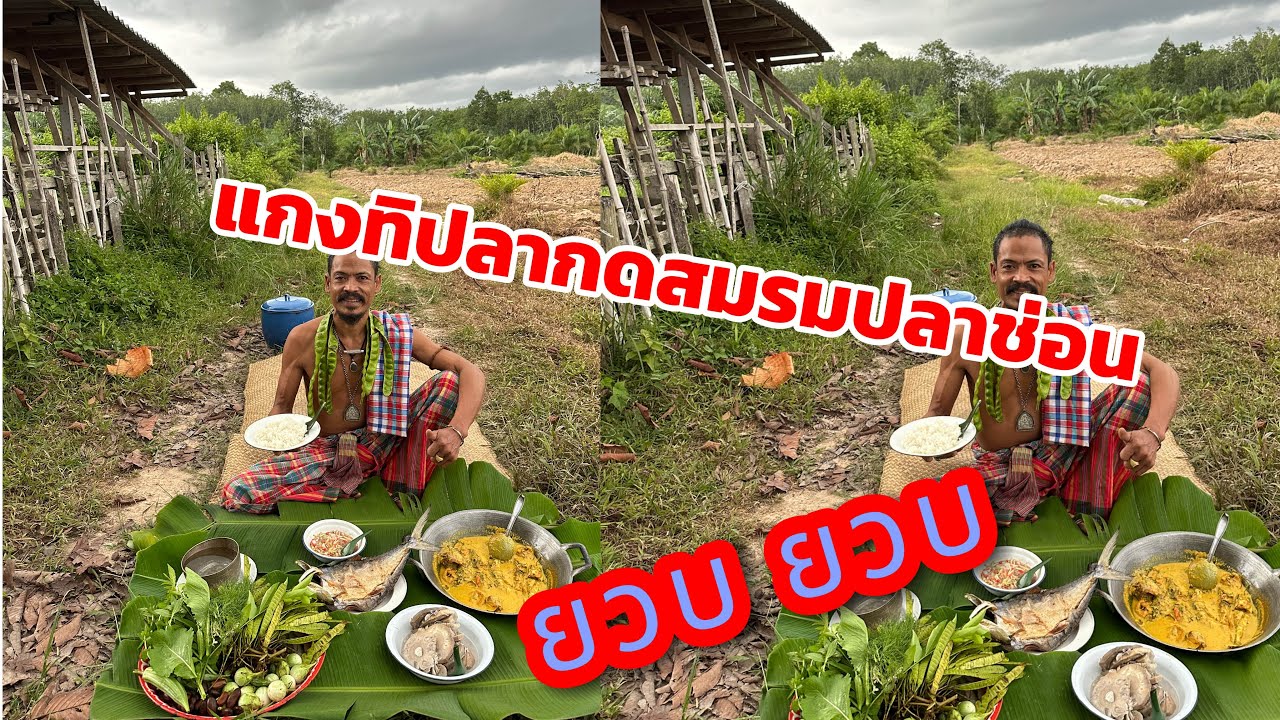 #แกงทิปลากดสมรมปลาช่อน ปลาเค็มทอด น้ำชุปส้มม่วง ผักบ้านๆยวบ ยวบครับพี่น้อง มาๆ