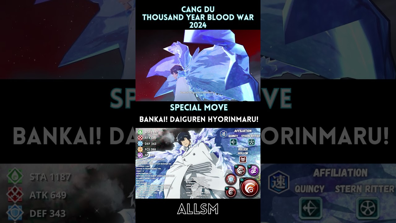 Thousand Year Blood War 2024 Cang Du Bankai! Daiguren Hyorinmaru!