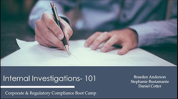 Internal Investigations   101