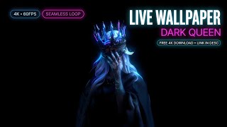Neon Queen Live Wallpaper 4K | Dark Fantasy Mystical Queen - Seamless Loop [Free Download]